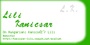 lili kanicsar business card